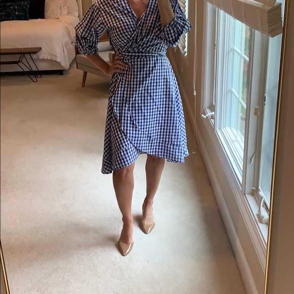 Navashe Dresses & Skirts - Navashe checkered wrap dress worn once!